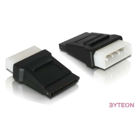 Delock Molex Power 4pin - SATA Power 15pin M,F adapter fekete