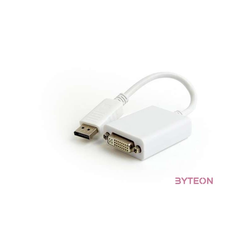 Gembird DisplayPort 1.2 - DVI-D Dual Link M,F adapter 0.1m fehér