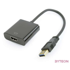 Gembird USB 3.0 A - HDMI M,F adapter 0.2m fekete
