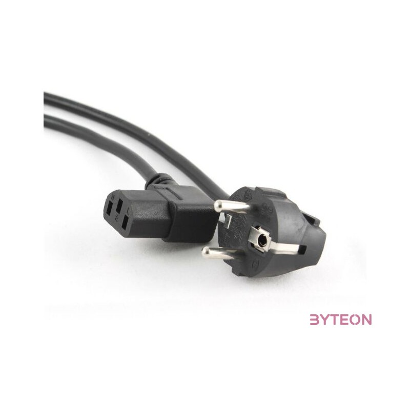 Gembird 230V villásdugó CEE 7,7 - C13 tápkábel 1.8m 90°le,90°jobb fekete