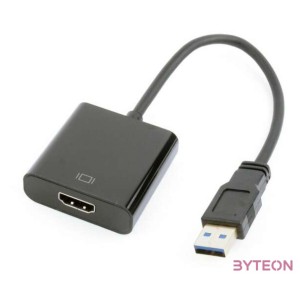 Gembird USB 3.0 A - HDMI M,F adapter 0.2m fekete