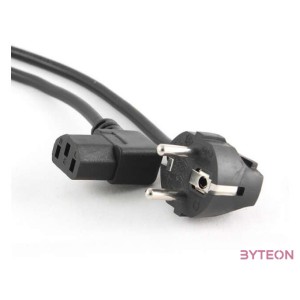 Gembird 230V villásdugó CEE 7,7 - C13 tápkábel 1.8m 90°le,90°jobb fekete