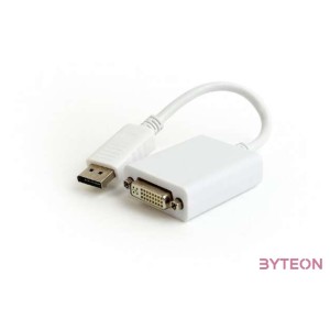 Gembird DisplayPort 1.2 - DVI-D Dual Link M,F adapter 0.1m fehér