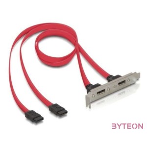 Delock 2db SATA - 2db eSATA F,F hátlapi kivezetés 0.45m