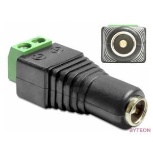 Delock DC 5,5x2,5mm - Terminal block 2pin F,F adapter fekete