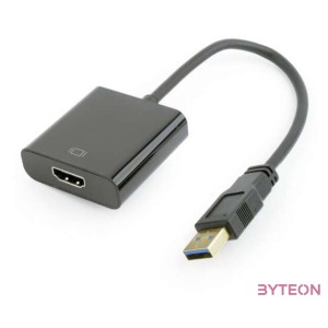 Gembird USB 3.0 A - HDMI M,F adapter 0.2m fekete