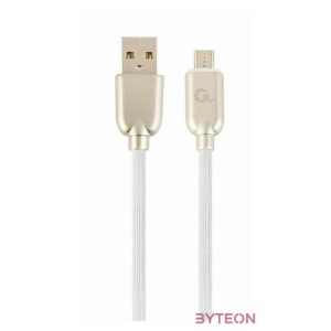 Gembird Premium rubber Micro-USB charging and data cable, 2m, white
