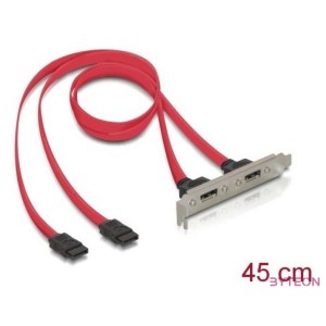 Delock 2db SATA - 2db eSATA F,F hátlapi kivezetés 0.45m