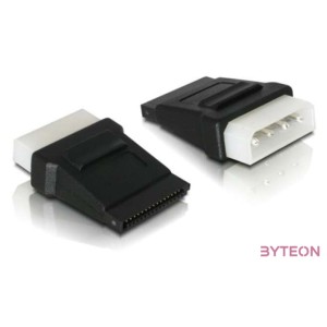 Delock Molex Power 4pin - SATA Power 15pin M,F adapter fekete