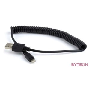 Gembird USB A - Lightning M,M adatkábel 1.5m fekete spirál