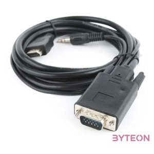 Gembird HDMI - VGA Jack stereo 3,5mm M,M video jelkábel 1.8m fekete