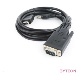 Gembird HDMI - VGA Jack stereo 3,5mm M,M video jelkábel 3m fekete