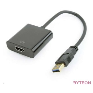 Gembird USB 3.0 A - HDMI M,F adapter 0.2m fekete