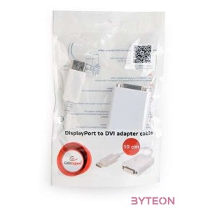 Gembird DisplayPort 1.2 - DVI-D Dual Link M,F adapter 0.1m fehér