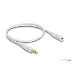 Delock Jack stereo 3,5mm M,F audio kábel hosszabbító 0.5m fehér