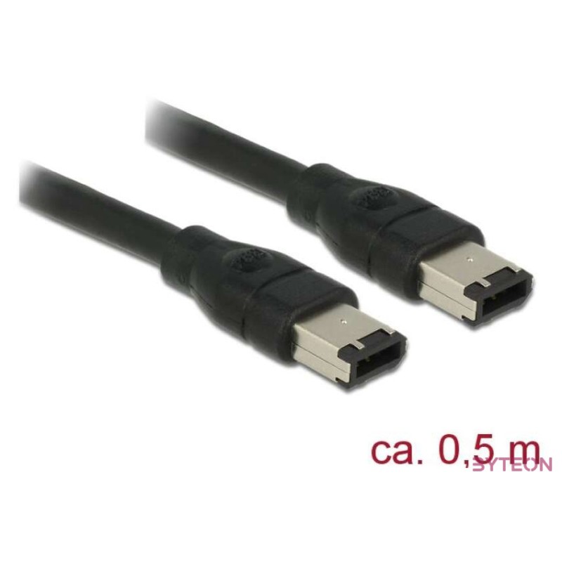 Delock Firewire 6,6 (IEEE-1394) M,M adatkábel 0.5m fekete