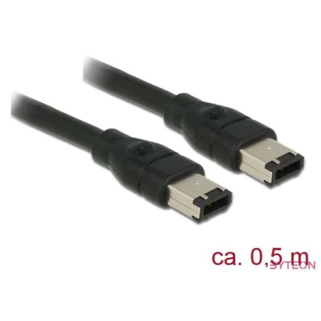 Delock Firewire 6,6 (IEEE-1394) M,M adatkábel 0.5m fekete
