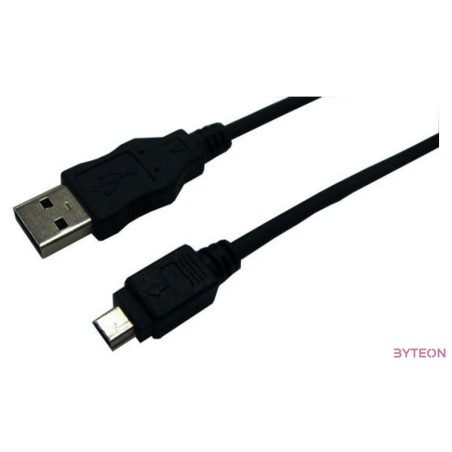LogiLink USB 2.0 A - USB 2.0 mini B 5pin M,M adatkábel 1.8m fekete