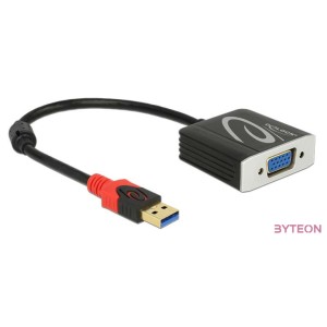 Delock USB 3.1 A - VGA M,F adapter 0.2m fekete