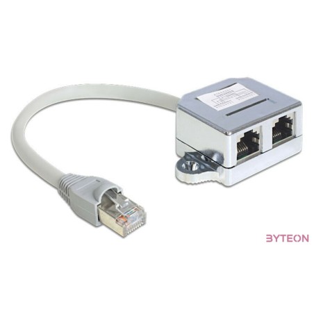 Delock RJ45 - 2db RJ45 M,F adapter (1x Ethernet, 1x ISDN)  szürke