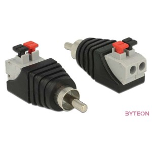 Delock RCA - Terminal block 2pin M,F adapter fekete