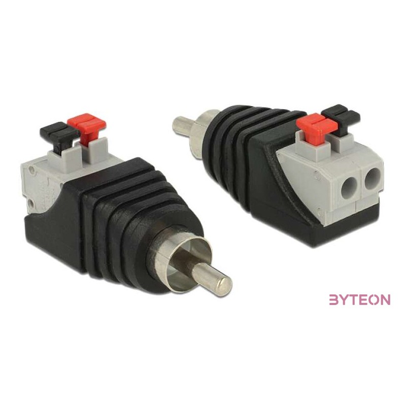 Delock RCA - Terminal block 2pin M,F adapter fekete