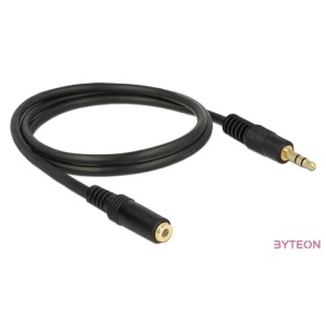 Delock Jack stereo 3,5mm M,F audio kábel hosszabbító 1m fekete