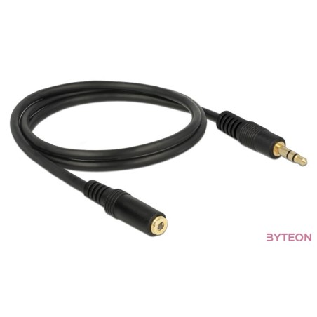 Delock Jack stereo 3,5mm M,F audio kábel hosszabbító 1m fekete