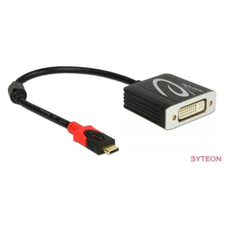 Delock USB C - DVI-I M,F adapter 0.28m fekete (DP Alt Mode)