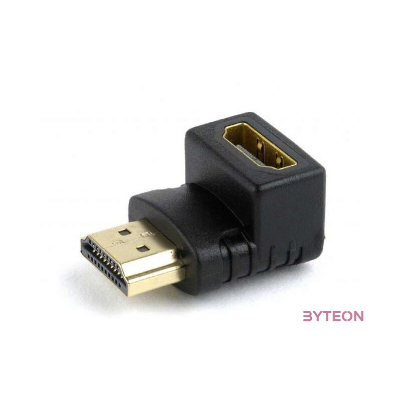 Gembird HDMI M,F adapter fekete 90° le