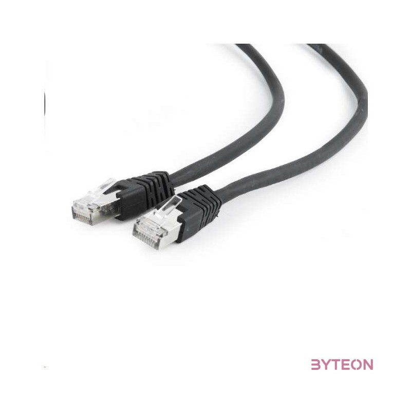 Gembird RJ45 CAT6A FTP M,M adatkábel 1m fekete LSZH