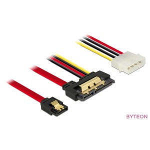 Delock SATA 3 Molex Power 4pin - SATA 22pin F,F adatkábel 0.3m