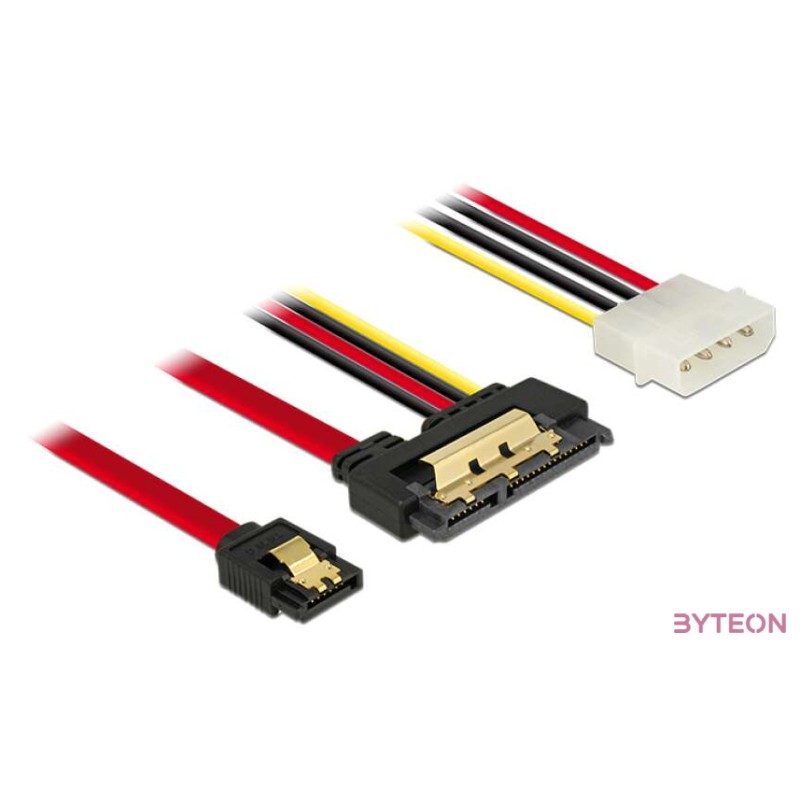 Delock SATA 3 Molex Power 4pin - SATA 22pin F,F adatkábel 0.3m