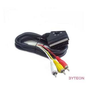 Gembird Scart - 3db RCA video jelkábel 1.8m fekete