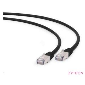 Gembird RJ45 CAT6A FTP M,M adatkábel 1m fekete LSZH