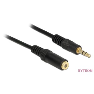 Delock Jack stereo 3,5mm M,F audio kábel hosszabbító 1m fekete