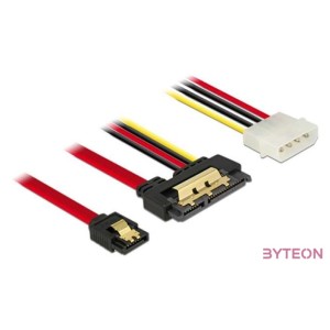 Delock SATA 3 Molex Power 4pin - SATA 22pin F,F adatkábel 0.3m