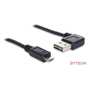 Delock Easy-USB - USB 2.0 micro B M,M adatkábel 0.5m fekete 90°,egyenes