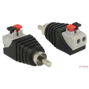 Delock RCA - Terminal block 2pin M,F adapter fekete