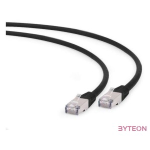 Gembird RJ45 CAT6A FTP M,M adatkábel 1m fekete LSZH