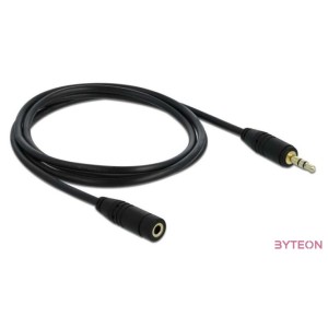 Delock Jack stereo 3,5mm M,F audio kábel hosszabbító 1m fekete