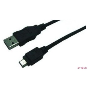 LogiLink USB 2.0 A - USB 2.0 mini B 5pin M,M adatkábel 1.8m fekete