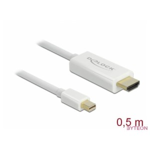 Delock Mini-DisplayPort - HDMI M,M video jelkábel 0.5m fehér