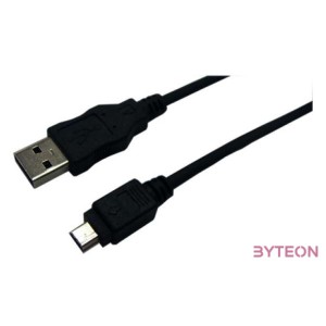 LogiLink USB 2.0 A - USB 2.0 mini B 5pin M,M adatkábel 1.8m fekete