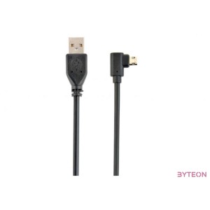 Gembird USB A - USB 2.0 micro B M,M adatkábel 1.8m fekete 90°