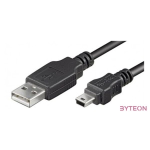 LogiLink USB 2.0 A - USB 2.0 mini B 5pin M,M adatkábel 1.8m fekete