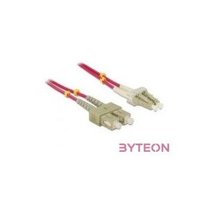 Delock LC - SC  M,M optikai fiber kábel 2m Multimode OM4 piros