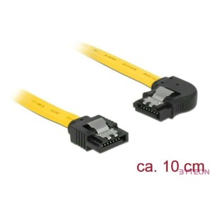 Delock SATA 3 F,F adatkábel 0.1m sárga egyenes,90° bal