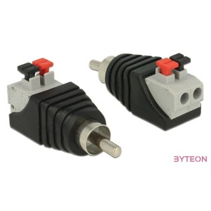 Delock RCA - Terminal block 2pin M,F adapter fekete