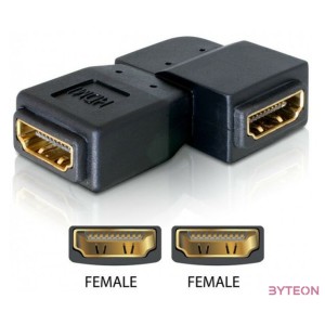 Delock HDMI F,F adapter 90°-os bal fekete